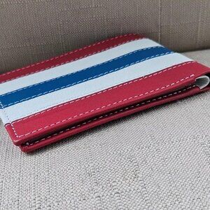 Multi Color Wallet Patriot Colors Card Holder Handmade Leather billfold